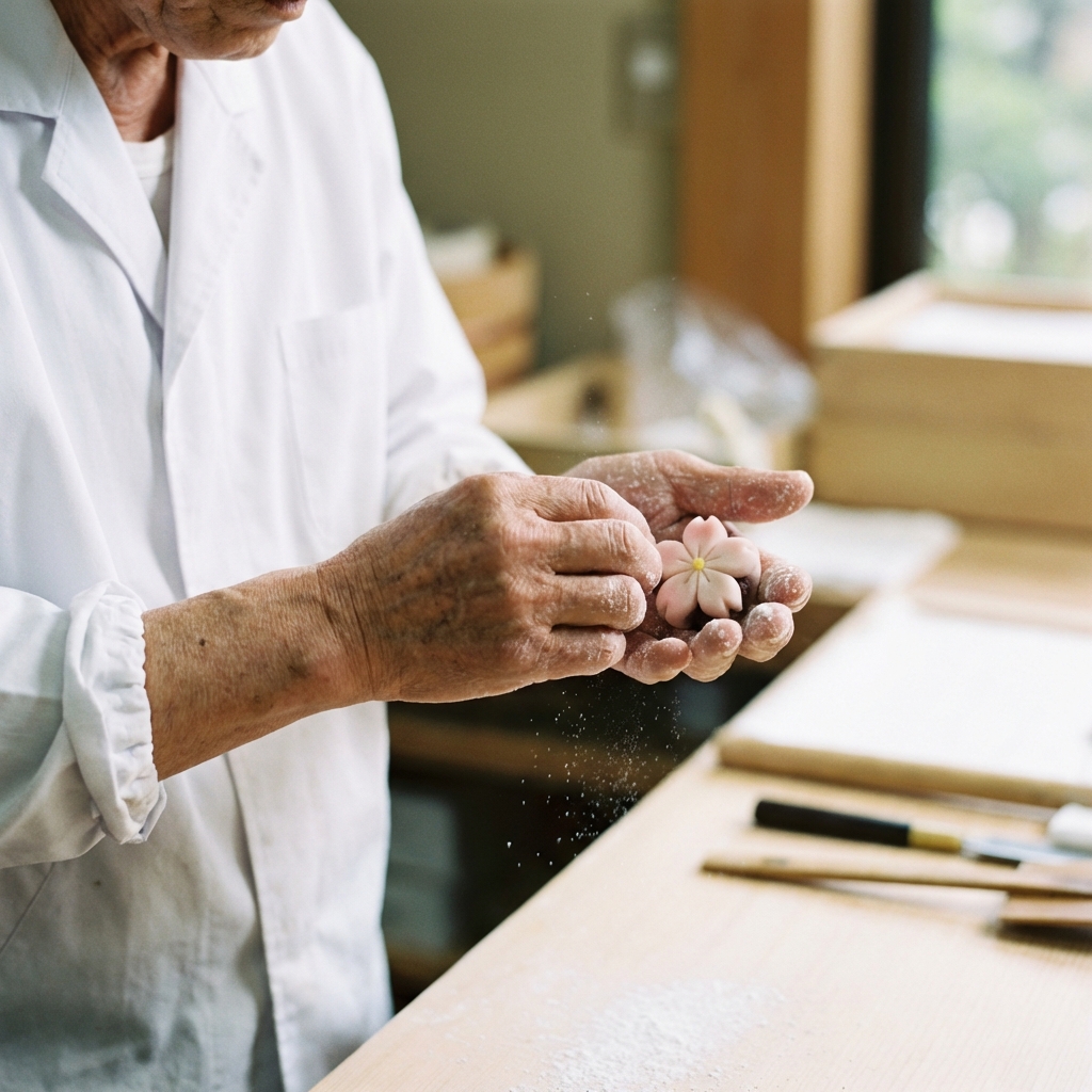 和菓子を作る職人